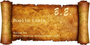Buella Etele névjegykártya